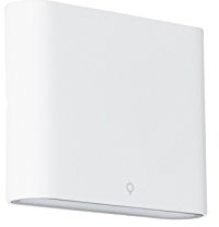 Qazqa led Modern, Minimalistisch außen Up and Down Wandleuchte, Außenlampe, Wandlampe für den Garten - Batt - Weiß, inkl. 9W LED-Lampe, 3cm, IP65, Rechteckig, 2-flammig