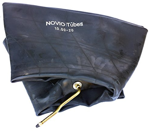 Novio Schlauch 10.00-20 mit Winkelventil V3-06-3 für Baumaschinen, LKW-Reifen, Anhänger, Schlepper, Traktor, Bagger, TOP-Qualität, Luftschlauch mit Metallventil