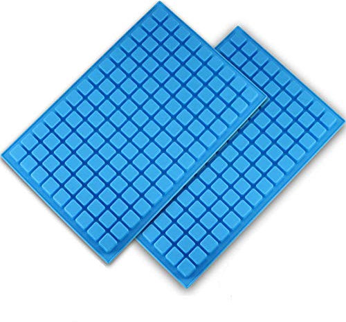 Palksky Lot de 2 moules en silicone pour bonbons, chocolat, gomme, 126 cavités, mini moules carrés pour glaçons, pralines, caramels