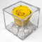 PremiumRose Cube Rose Jaune Stabilisé 8cm Vraie Rose Eternelle, Idée Cadeau Maman, Petite Amie, Idée Cadeau Anniversaire, Remise de Diplôme (Jaune - A 1083)