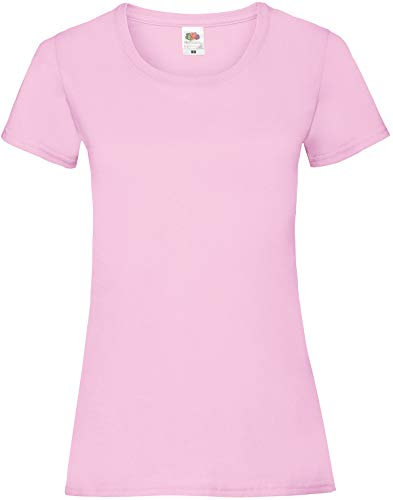 Fruit of the Loom Rundhals Damen T-Shirt, Farbe:Rose, Größe:S