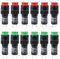 RUNCCI-YUN 12Stk DC LED Kontrollleuchte, 12v LED Kontrollleuchte, DC Einbau Anzeige Leuchte,10mm Kontrollleuchte (runde, grün,rot)