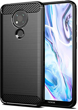 SCL Coque pour Nokia 3.4 Coque pour Nokia 3.4 Coque, Texture en Fibre de Carbone Brossée, Technologie Anti-Rayures et D'absorption de Chocs - Noir
