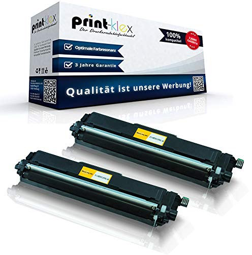 2x Print-Klex Tonerkartuschen kompatibel für Brother MFC-L 3700 Series MFC-L 3710 CW MFC-L 3730 CDN MFC-L 3740 CDN MFC-L 3750 CDW MFC-L 3770 CDW TN-243BK TN243 TN-247BK TN247 Black Schwarz - Office Pr