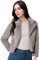 atokiss Warme Winterjacke für Damen, Kunstfell, Cropped-Jacke, Mantel, Revers, Kunstfell, flauschiger Mantel, Outwear, Grau, S