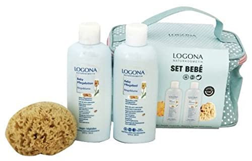Neceser unisex -Regalo para bebé - Vegano (Gel + Loción + Esponja natural)