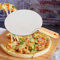Pala redonda para pizza de acero inoxidable con mango de madera para hornear pizzas caseras, pasteles, galletas