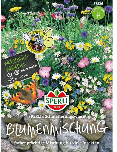 87826 Sperli Premium Blumenmischung Samen Schmetterlingswiese | Wildblumen Samen | Wildwiese Samen| Blumenwiese Samen | Schmetterlingswiese Samen | Blumenwiese Mehrjährig