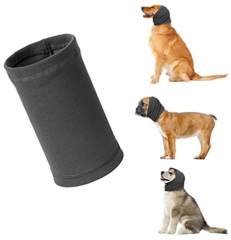 Hundeschal für Hundehals- und Ohrenwärmer,Hund-Ohrenschützer für Komfort,hilft bei der Beruhigung von Haustierhunde-Hoodies Grau