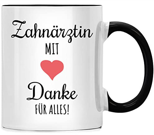 Zahnärztin mit Herz Danke für Alles Tasse Zahnarzt Geschenke, Geschenk für Kinder Zahnarztpraxis, Zahnarzthelferin lustig, Bester Arzt Beste Ärztin