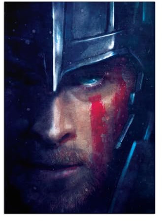 Displate Marvel Thor Metallposter Thor Poster Marvel Poster Marvel Merch Marvel Bilder Thor Film Poster Marvel Deko Thor Ragnarok Godly Visage - Thor Thor Poster 32x45cm