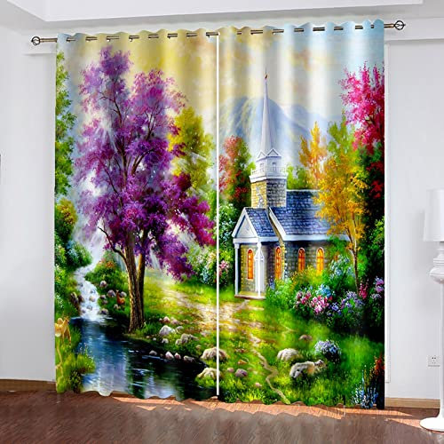 AMDXD Colourful Girl's Bedroom Curtain Polyester 264 x 274 cm