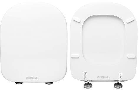HYDRO HOME Water-Sitz, Toilettensitz kompatibel mit ONE RAK, Universal-WC-Sitz aus beschichtetem Holz, mit 2 mm Harz, mit Scharnieren, hohe Befestigung, hergestellt in Italien