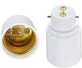 B22 to E27 Light Bulb Converter, Bayonet to Edison Screw, Extender Adaptor Holder, Lamp Base Socket Converter,Metal, White