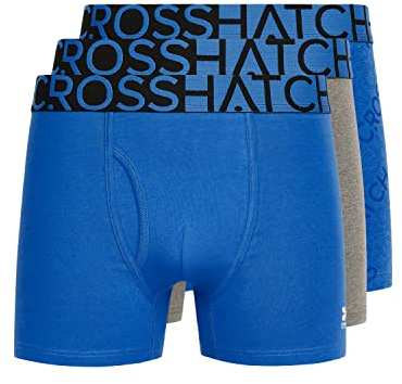 Crosshatch - Mens 'TYPAN' Everyday Essential Multipack Boxer Shorts - 3 Pack - Blue - M