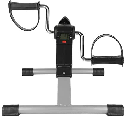 Mini Heimtrainer, Pedaltrainer Mini Bike Heimtrainer Arm- und Beintrainer Fitness Trainer Senioren | pedalo fußtrainer mit LCD und Einstellbarer Widerstand (37 * 50 * 23,5cm – Schwarz Silber)