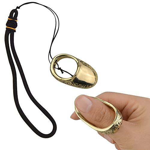 wolfman Bogenschießen Daumenring traditionelle Daumenlasche Finger handgefertigter Messingfingerschutz Painlessthumbs Fingerlasche Fingerschutz für das Jagdschießen (20#)