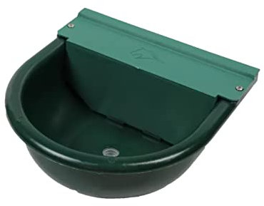 Horses Abbeveratoio Tosoni in Plastica con Copr Verde per Equitazione e Scuderia, Igienico e di Facile Manutenzione, Pratico e Funzionale, Molto Robusto