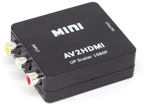 Ziyan Adaptador AV a HDMI convertidor Full HD 1080P 4K Video Audio TV 3 RCA CVBS HDMI con cable de carga USB