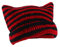 Crochet Hats for Women Cute Cat Ears Beanie Vintage Beanies Women Fox Hat Grunge Accessories Slouchy Knitted Beanies (Black+Red)