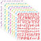 1008 Stück 12 Blätter Selbstklebende Buchstaben Aufkleber Vinyl Klebebuchstaben Wetterfest Alphabet Aufkleber Selbstklebende Buchstaben Nummern Aufkleber für DIY Scrapbook Grußkarte, 12 Farben