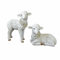 Loberon Deko-Lamm 2er Set Pepperell, handbemalt, naturgetreu gefertigt, Tierfigur, Osterlamm, Ostern, Osterdekoration, Osterfest, Polyresin, weiß