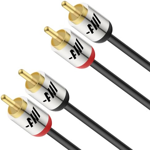 AUDIOWAVE RCA Cable, 2RCA Male to 2RCA Male Auxiliary Audio Cord for Home Theater, HDTV, Car Stereo, Speakers, 1 Meter