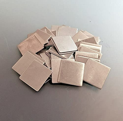 100x Scheibe quadratisch, Aluminiumscheibe, Alu-Ronde, Metallscheibe, Aluminium, Werkmarke (30,1 x 30,5 x 1 mm)