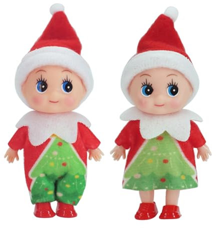 POPOYU Weihnachtselfen Figuren Mini Elfen, Christmas Elf Puppe Weihnachtselfen Weihnachten Kleine Geschenke Puppe Spielzeug für Mädchen Jungen Geschenk,Little Elf Puppe Spielzeug für Jungen Mädchen