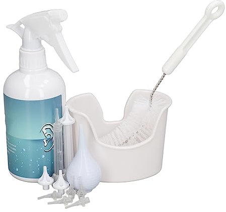 HOHXFYP Eliminación de Cera de Oídos, Kit Completo de Limpieza de Oídos Manual con Lavadora de Limpieza con Botella de Lavado, Pera Apretable, Boquillas, Sistema de Irrigación de Oídos