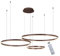YYUTLUO Moderner DIY-Kreis-LED-Kronleuchter | 3 Braun Goldringe:20+40+60cm=45W | LED-Pendelleuchte aus Metall+Acryl | 2,4 G Dimmbare Fernbedienung | Runde Decken-Hängelampe Wohnzimmer Schlafzimmer