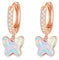 MEDWISE Schmetterling Creolen Roségold Mädchen 925 Sterling Silber Opal Ohrringe Hängend Opal Kleine Ohrringe Schmetterling Schmuck für Damen Frauen Kinder Tochter Enkelin