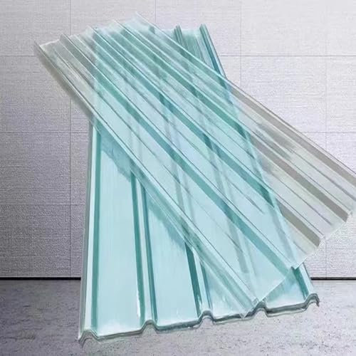 Panel para Tejado Transparente,Hojas de Techo Corrugado,2mm Grosor Placa de Iluminación Natural FRP,Chapa Tejado a Prueba de Lluvia Anti-UV,Chapa Ondulada para Invernaderos (0.9x0.6m/35x24in)