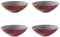 Evviva Piatti Fondi, Set da 4, in Stoneware, 4 Piatti Fondi da 18 cm, Moderni e Colorati, Motivi Geometrici. Modello: Althea, Labirinto
