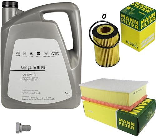 Inspektionspaket Wartungspaket Filterset mit 5 L 0W-30 Motoröl LongLife 3 FE, Ölfilter Luftfilter Ölablassschraube