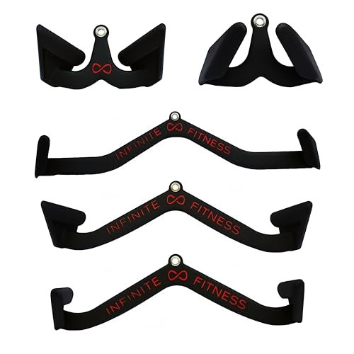 Infinite Fitness Max Grip, Lat Pull Down Attachment, Accessory for Gym Cable Machine, Fitness, Gym Cable Attachments, Strength Training Gym Equipment Biceps, Triceps, Back, Chest, Shoulders