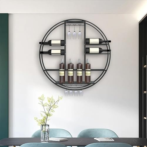Fdzylyg Portabottiglie Vino da Parete,Porta Bottiglie di Vino,Mobile Bar Moderno in Metallo,Cantinetta Vino da Parete,Vetrinetta da Parete,Supporto in Vetro,Accessori Bar,per Casa,Cucina,Cantina