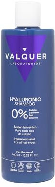 Valquer Hyaluronsäure-Shampoo - Sulfatfrei mit Panthenol & Pflanzliches Keratin für alle Haartypen - 400 ml