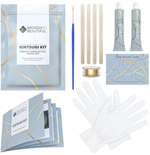 Kit Kintsugi de Broken to Beautiful - Kit de Réparation Kintsugi et Kit Kintsugi pour Artisans (Grand - 30ml)