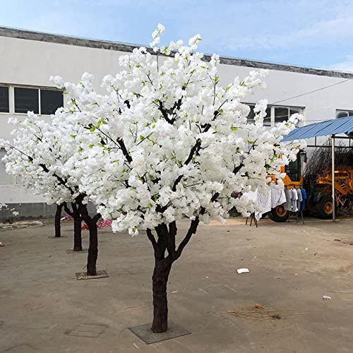 Generisch Weißer Sakura-Kirschblütenbaum – Kunstpflanze mit breiter Blätterbreite und auffälligen Blüten – Ideal für Innen- und Außenbereich, Größe: H1.5*W1m, Höhe: 2 Meter