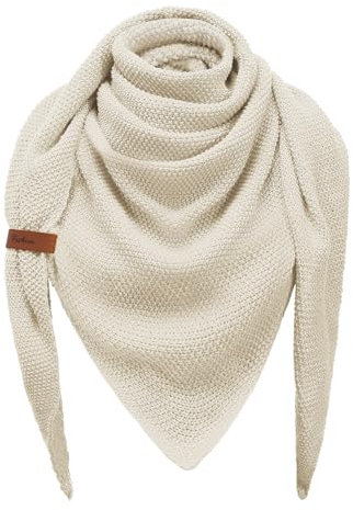 CMTOP Schal Damen Winter Dreieckstuch Große Warme Ponchos Frauen Schal Strick Dreieck Schal Weiches Einfarbig Dreieckstuch Tuch Damen(Beige,Einheitsgröße)