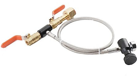 YILIKISS CGA-320 CO2 Adapter Zum Nachfüllen Zylinder Nachfüll-Adapter mit Schlauch zum Befüllen von Tank Soda Maker Direktadapter für Soda auf Externe(with Pressure Gauge 24 inches)