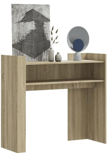 Homgoday Table console chêne Sonoma 100 x 35 x 90 cm en bois multicouche, table basse, table de salon moderne, table basse de salon, table basse pour chambre à coucher, modèle Model848467