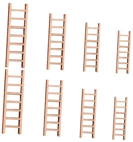 TOYANDONA 8st Simulations Leiter Mini-hausleiter Miniatur-trittleiter Mini-haustreppe Miniaturen Zum Basteln Miniatur-Leiter- Miniaturornament Landschaftsleiter Dekorative Leiter Holz