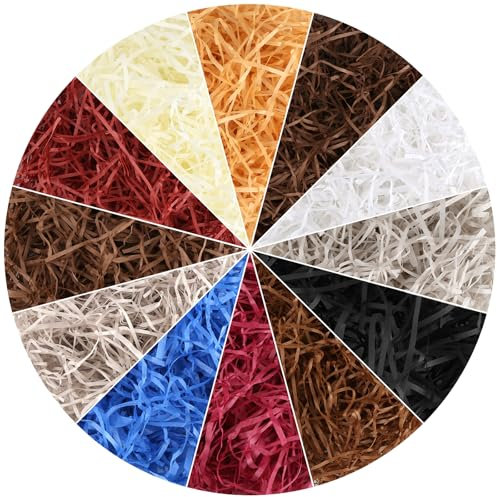 240g Relleno Cajas Regalo, Multicolor Virutas de Papel para Relleno, Rafia Material de Relleno de Regalo, Papel Relleno para Cajas Regalos para Paquetes Caja de Regalo, Cesta de Regalo, Decoración DIY