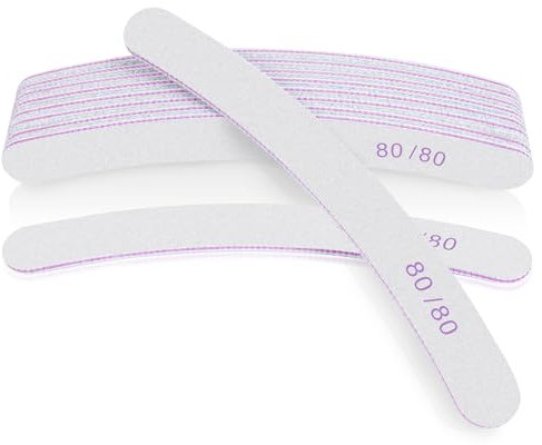 LOPHE 10 Pièces Limes à Ongles, Grains 80/80 Lime à Ongles Professionnelle Limes à Ongles Double Faces Lime Ongle pour Les Salons de Manucure, Le Diy Nail Art à La Maison