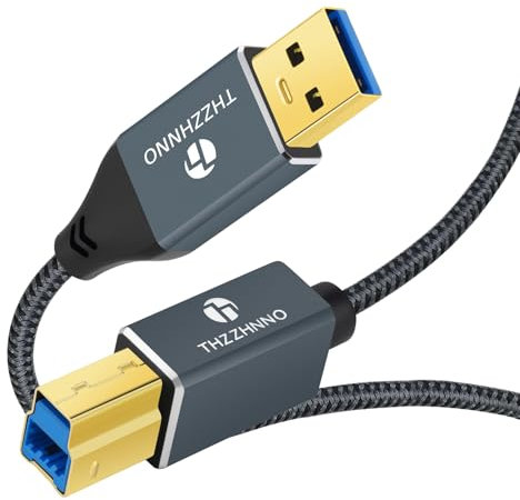 Thzzhnno USB 3.0 A auf USB B Kabel 1M, 5Gbps Typ auf Typ B Druckerkabel kompatibel mit Dockingstation, Externe Festplatten Treiber, Scanner, Drucker