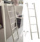White Metal Twin Bunk Bed Ladder with Adjustable Hooks for Kids and Adults Replacement RV Dorm Loft Home Climb Step (116cm/45)