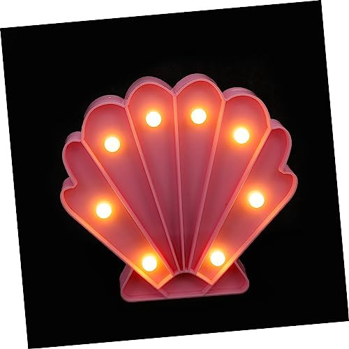 HOMSFOU Shell-Einstelllampe Geburtstags-Dreieck-Banner Heimdekoration prägen Kaktus - Farben kindernachtlichtlicht nachtlampe Festival-Lampen- LED-Nachtlampe Plastik Rosa