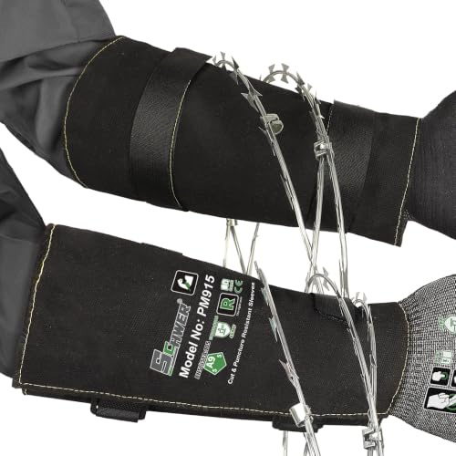Schwer ANSI A9 Cut & Level 5 Puncture Resistant Arm Sleeves, PM915 High Risk Protection Arm Guards for Biting